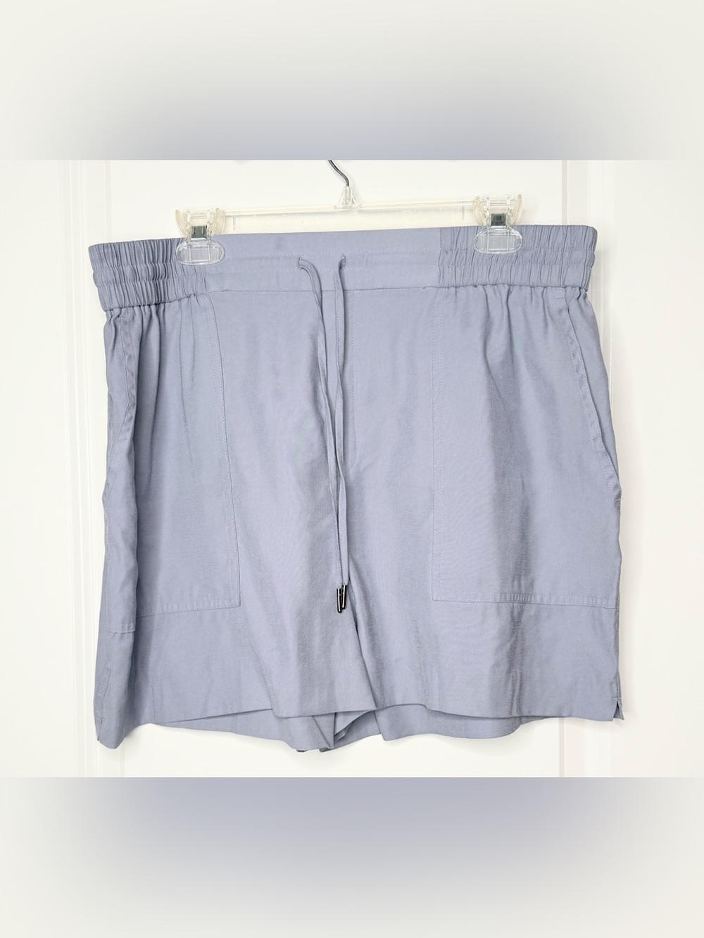 Simply Vera Vera Wang Womens Large Gray Pull On Shorts Elastic Waist Pockets